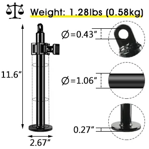 Fitness LAT and Lift Pulley System Gym - Upgraded LAT Pull Down Cable Machine Attachments, Loading Pin, Handle and Tricep Rope, for Biceps Curl, Forearm, Triceps Exercise Gym Equipment Black - Loading Pin