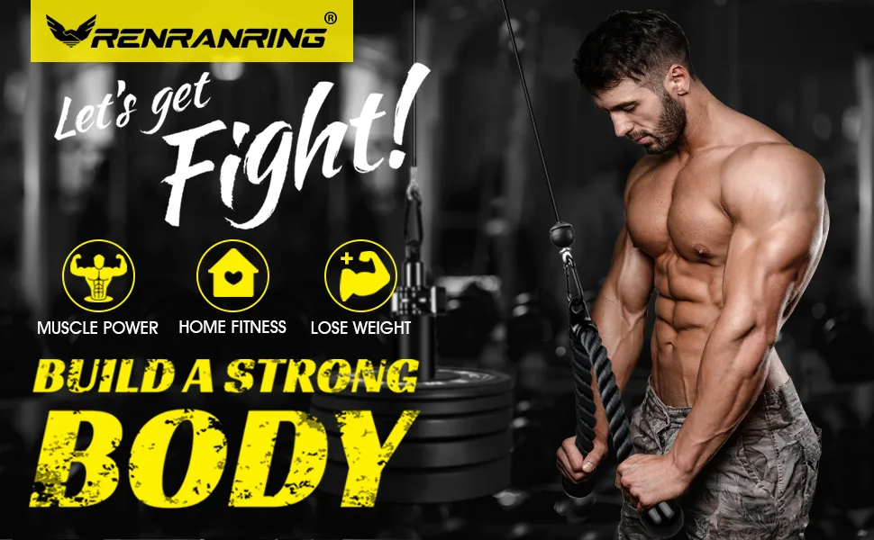 Fitness LAT and Lift Pulley System Gym - Upgraded LAT Pull Down Cable Machine Attachments, Loading Pin, Handle and Tricep Rope, for Biceps Curl, Forearm, Triceps Exercise Gym Equipment Black - pulley system gym