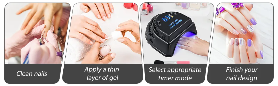 MINI LOP 64W Rechargeable Pro LED Gel Nail UV Light Wireless UV LED Nail Lamp Cordless Led Light for Nails(Black) - lamp