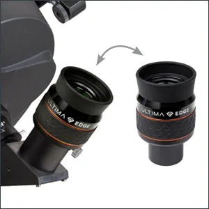 Celestron Ultima Edge - 15mm Flat Field Eyepiece - 1.25" Ultima Edge Eyepiece - 1.25" 15mm Eyepiece - Convenient parfocal design