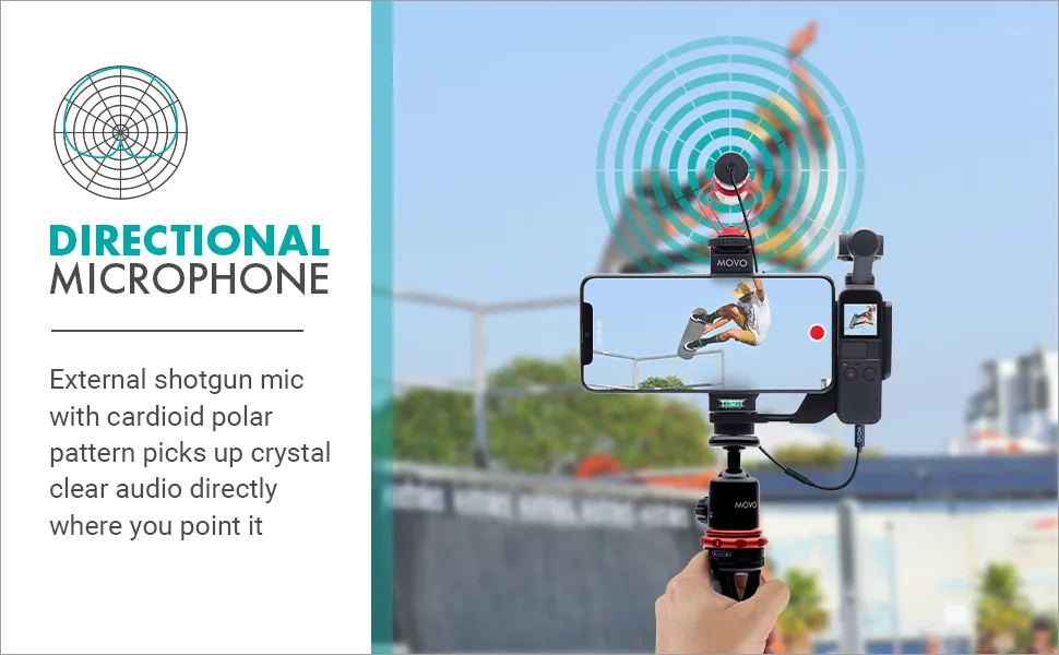 Movo Vlogging Kit Compatible with DJI OSMO Pocket 1, 2 - Video Rig with VXR10 External Microphone, Smartphone Tripod Mount, and Type-C Audio Adapter - Great Bundle for Video and Audio Recording - View Details
