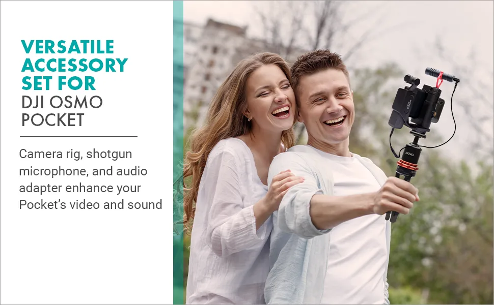 Movo Vlogging Kit Compatible with DJI OSMO Pocket 1, 2 - Video Rig with VXR10 External Microphone, Smartphone Tripod Mount, and Type-C Audio Adapter - Great Bundle for Video and Audio Recording - View Details
