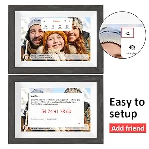 Frameo 32GB Memory 10.1 inch Smart Digital Picture Frame WiFi IPS HD 1080P Electronic Digital Photo Frame Touch Screen with Auto-Rotate Easy Setup to use iOS and Android app from MQQC - sasy to setup