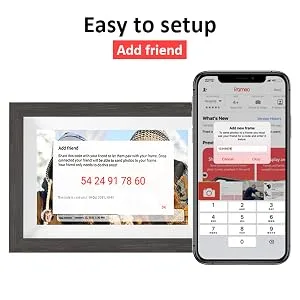 Frameo 32GB Memory 10.1 inch Smart Digital Picture Frame WiFi IPS HD 1080P Electronic Digital Photo Frame Touch Screen with Auto-Rotate Easy Setup to use iOS and Android app from MQQC - sasy to setup