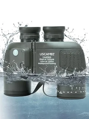 USCAMEL 10X50 Marine Binoculars for Adults with Rangefinder Compass, Waterproof Marine Binoculars for Sailing Boating Fishing - USCAMEL 10X50 Marine Binocular Adult Rangefinder Compass Waterproof Marine Binocular Sailing Boating