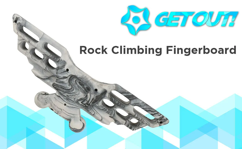Get Out! Training Board Rock Climbing Hang Board with Hand Grip, Fingerboard Pull Up Bar Hanging Hangboard Black-White - B083TF6MYG
