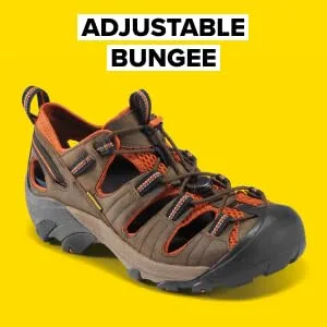 KEEN Men's Arroyo 2 Closed Toe Hiking Sandals 9.5 Black Olive/Bombay Brown - adjustable bungee