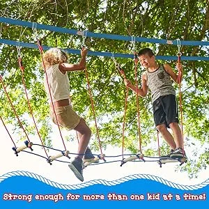 Lily's Things Rickety Bridge Attachment | Double Slackline Accessories for Double Slackline Obstacle Course | Ninja Slackline Accessories | for Use Exclusively with Our Double Slackline Course Sets - bridge
