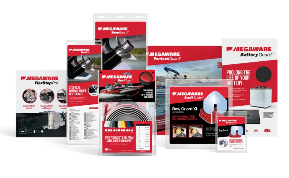 MEGAWARE KEELGUARD SkegGuard 27211 for Mercury: 90-115 Command Thrust & ProXS Command Thrust 2014-Present. / 150 4 Stroke & VERADO 2012-Present /175-200-225 VERADO 4.8" Gearcase 2005-2018 - megaware