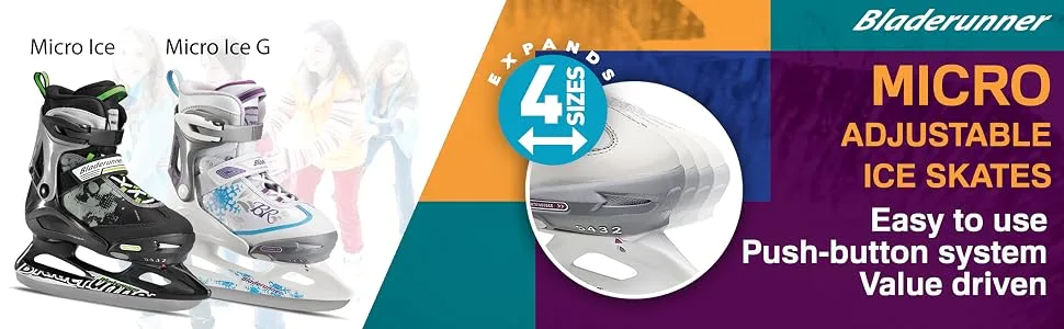 Bladerunner Kids Ice Skates 5 - adjustable ice skates, micro ice