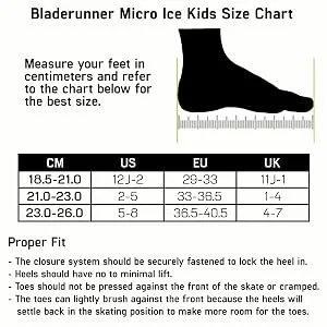 Bladerunner Kids Ice Skates 5 - bladerunner, ice size chart. kids ice skate size chart,