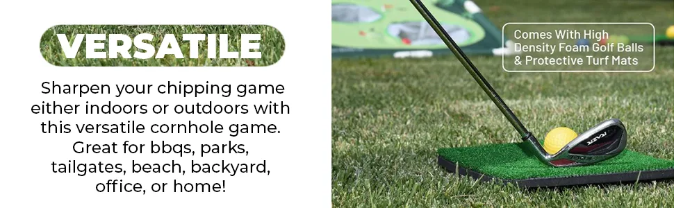 Sidelinx Golf Cornhole Set - Golf Yard Game - Chipping Practice Set for Both Indoors and Outdoors - Perfect Golf Gift for Men - Golf cornhole 4