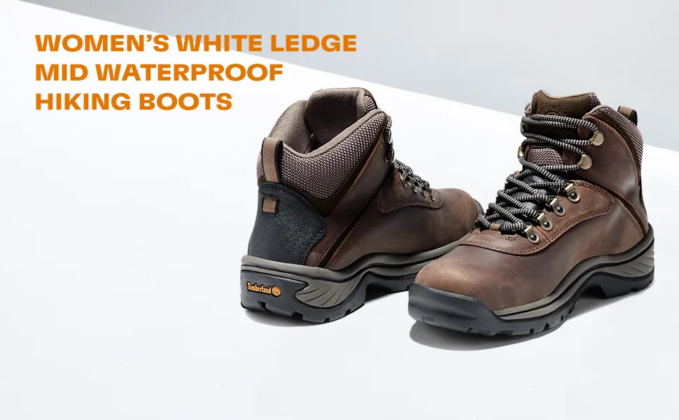 Timberland Women's White Ledge Mid Ankle Hiking Boot 7.5 Black Full Grain - Women