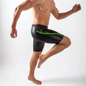 Zone3 Neoprene Buoyancy Shorts 'The Next Step' 3/2mm Black/Green Small - zone3