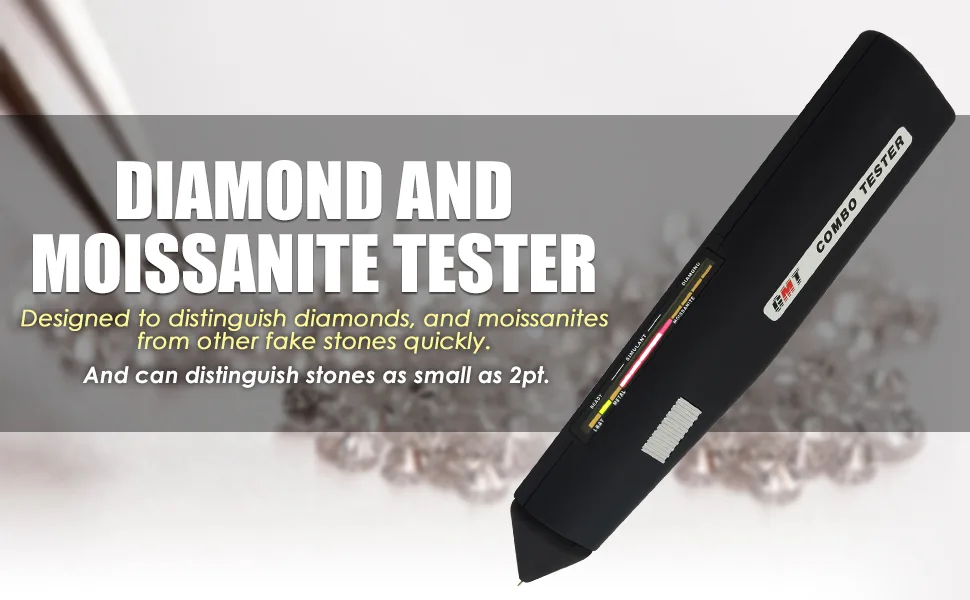 DANOPLUS Professional Diamond Moissanite Tester, High Accuracy Jewelry Test Tool Kit Combo, 2pt Gemstone Factory Calibrated Identifier Device - diamond and moissanite tester