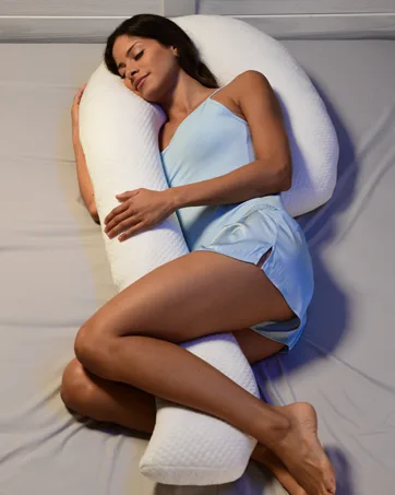 Contour CPAPMax Pillow 2.0 w/Navy Pillowcase Cpapmax Pillow W/Navy Pillowcase - Contour Swan Pillow for Head to Toe Support