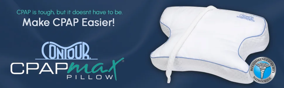 Contour CPAPMax Pillow 2.0 w/Navy Pillowcase Cpapmax Pillow W/Navy Pillowcase - Stop Struggling With Sleep, With CPAPMax Pillow
