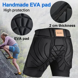 BenKen Butt Pads Snowboarding Impact Shorts Hip Protector for Men Women Protective Tailbone Padded Short Pants Skating Ski Black Xl - package