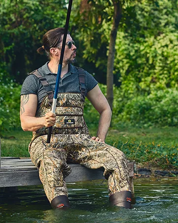 DRYCODE Waders for Men with Boots, Waterproof Neoprene Chest Waders for Women, Duck Hunting/Fishing Waders M10 Reed Grass - fishing waders