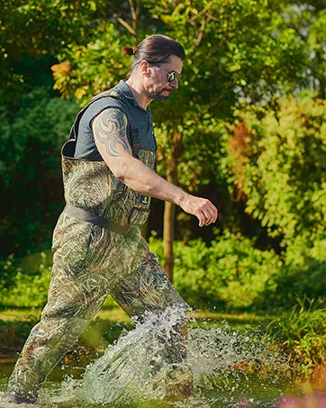 DRYCODE Waders for Men with Boots, Waterproof Neoprene Chest Waders for Women, Duck Hunting/Fishing Waders M10 Reed Grass - waterproof waders