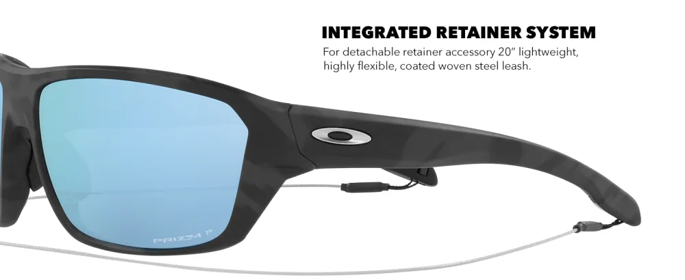 Oakley Men's OO9416 Split Shot Rectangular Sunglasses Matte Black Camo/Prizm Deep H2o Polarized 64 Millimeters - Oakley Split Shot