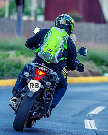 Riderbag Reflective Backpack that keeps you safe day and night, Motorcycle Riding backpack, Bike Commuter backpack with Waterproof rain cover. Backpack for men Black - Hi viz Riderbag