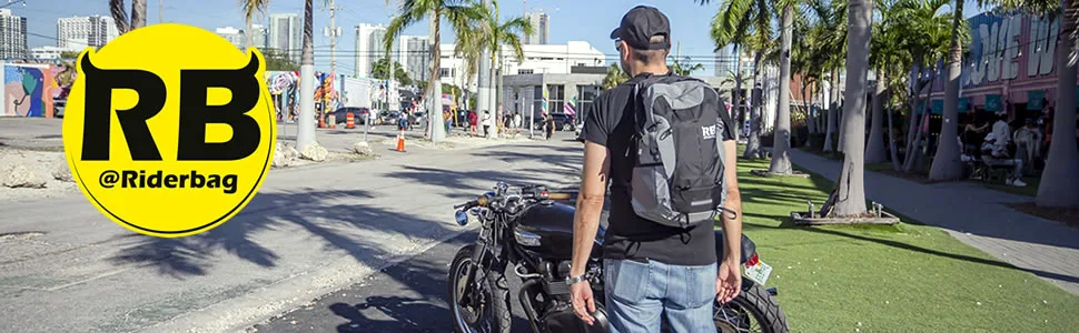 Riderbag Reflective Backpack that keeps you safe day and night, Motorcycle Riding backpack, Bike Commuter backpack with Waterproof rain cover. Backpack for men Black - reflective backpack, laptop backpack, lightweight backpack, motorcycle backpack, sportsbike backpack