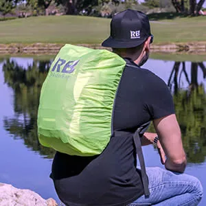 Riderbag Reflective Backpack that keeps you safe day and night, Motorcycle Riding backpack, Bike Commuter backpack with Waterproof rain cover. Backpack for men Black - waterproof backpack cover, backpack cover, high visibility, hi vis, bag cover, weatherproof cover