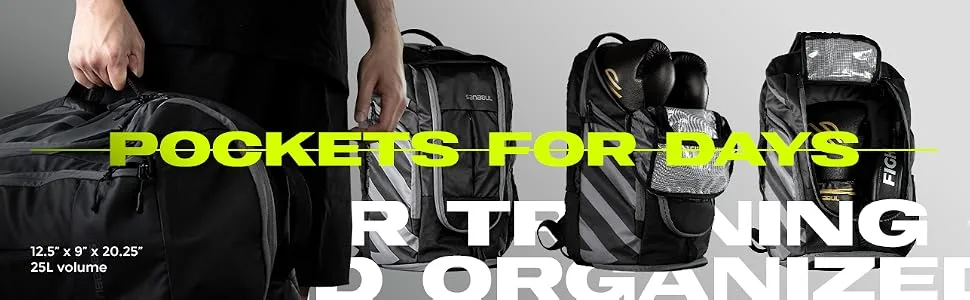 Sanabul Combat Gear Pack Sports Backpack (Black/Grey) - middle backpack