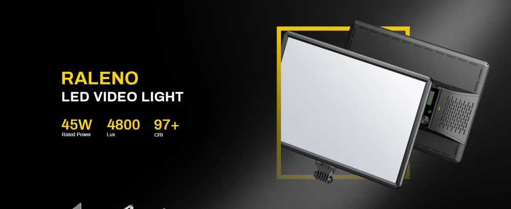 RALENO 45W Led Video Light,18'' Continuous Output Lighting with 2.4G Remote,CRI97 Brightness Bi-Color 3200-5600K Adjustment on Camera Light,Led Panel Light for Game/YouTube/Zoom/Photography/Studio - LED VIDEO LIGHT
