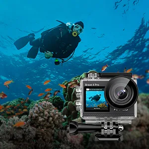 AKASO Brave 4 Pro 4K30FPS Action Camera - 131ft Underwater Camcorder Waterproof Camera with Touch Screen Advanced EIS Remote Control 5X Zoom Underwater Camera Support External Mic - waterproof camera