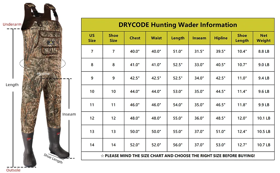 DRYCODE Chest Waders for Men and Women | Waterproof Neoprene Waders ...