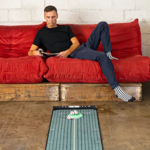 PINSTRIPE GOLF Putting Mat Indoor Studio - 4 Putting Aids - 3 Colors - 8ft Length green - golf putting mat