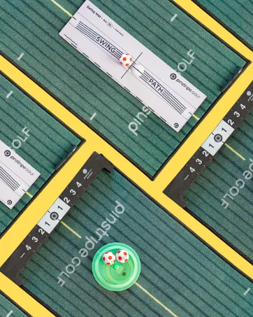 PINSTRIPE GOLF Putting Mat Indoor Studio - 4 Putting Aids - 3 Colors - 8ft Length green - golf putting matts for indoor