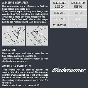 Bladerunner by Rollerblade Phoenix Girls Adjustable Fitness Inline Skate 2 - Phoenix skate size chart