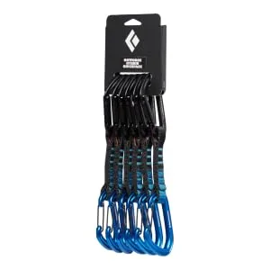 Black Diamond Hotforge Hybrid Draw Carabiner Quickpack 12cm (6 Pack), Hotforge Keylock (top) and Hotwire Wiregate (Bottom) Blue - Black Diamond HotForge Hybrid Quickpack 12 cm