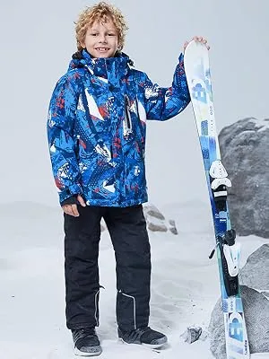 HOTIAN Boys Ski Jacket and Pants Suits Windproof Waterproof Kids Snow Suit Winter Warm Coats Ski Suit Style23 14 - boys ski suit