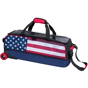 KR Strikeforce Fast Slim Triple Roller Bowling Bag is Lightweight and Designed for Airline Travels Flag - KR Strikeforce american flag fast slim triple bag three ball bowling bag red white and blue