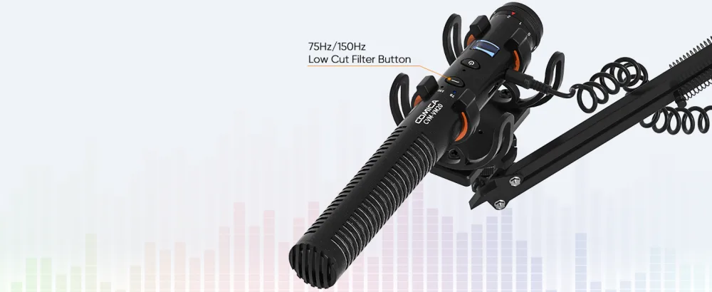 Comica CVM-VM20 Shotgun Microphone, Super-Cardioid Camera Microphone with Rycote Shockmount, Windscreen, Wind Muff, OLED Power Display, Video Microphone for Smartphones, DSLR Cameras, Tablets, Laptops - comica shotgun microphone