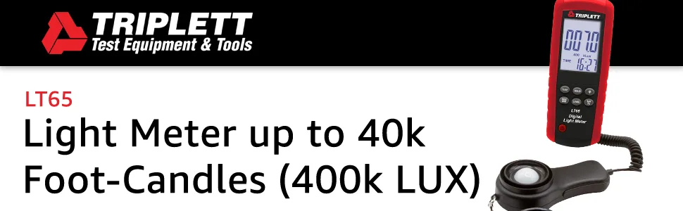 Triplett LT65 Digital Illuminance/Light Meter up to 400,000 Lux / 40,000 Fc Standard LT65 - triplett LT65 Light Meter