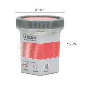 25 PackU-CATCH Plus Test Cup Kit for All: 12 Panel Urine Test Cup Rapid Test at Home - size