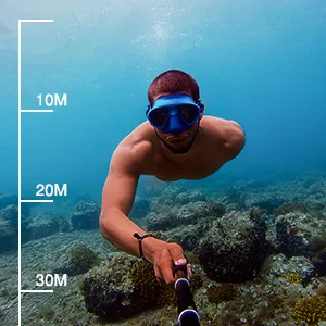 AKASO V50 Pro Native 4K30fps 20MP WiFi Action Camera with EIS Touch Screen 100 feet Waterproof Camera Web Camera Support External Mic Remote Control Sports Camera with Helmet Accessories Kit Gray - underwater camera
