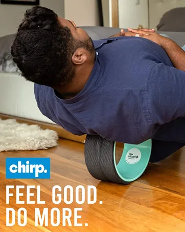 Chirp Wheel Foam Roller - Targeted Muscle Roller for Deep Tissue Massage, Back Stretcher with Foam Padding Blue 3 Pack - plex