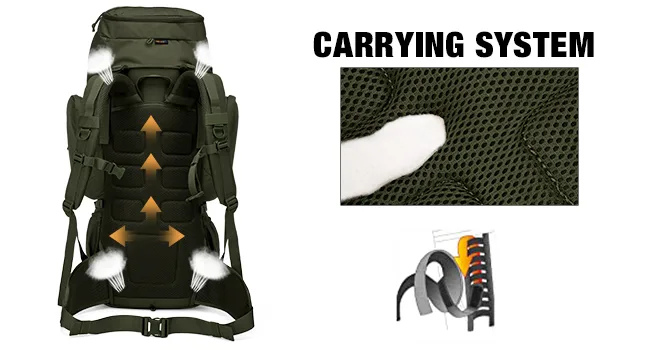 Mardingtop 50L/60LMolle Hiking Internal Frame Backpacks with Rain Cover for Camping,Backpacking,Travelling 6226-khaki-60l - 6226