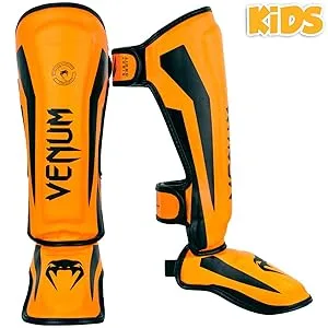 Venum Kids Elite Shinguards Neo Pink Medium: 6-8 Years - Premium Skintex Leather Construction