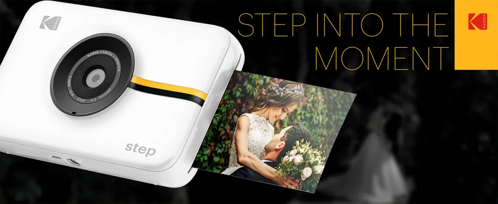 Kodak Step Instant Camera with 10MP Image Sensor, Zink Zero Ink Technology (White) Bundle: Photo Album, Case, 20 Pack Zink Paper, Markers, Stickers. Starter Bundle White - kodak step camera
