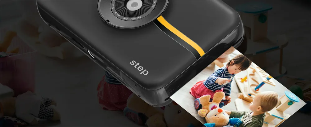 Kodak Step Instant Camera with 10MP Image Sensor, Zink Zero Ink Technology (White) Bundle: Photo Album, Case, 20 Pack Zink Paper, Markers, Stickers. Starter Bundle White - kodak step camera zink prints