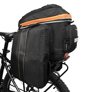 Ibera 2 in 1 PakRak Commuter Bicycle Trunk Bag with Expandable Panniers, Clip On Quick Release Design and Detachable Shoulder Strap - product information 21