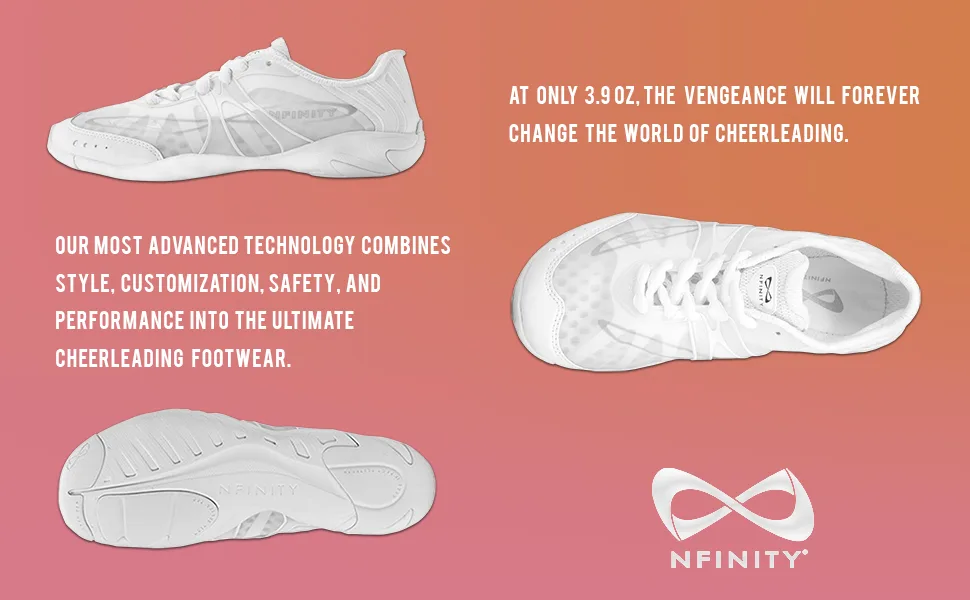 Nfinity Vengeance Cheer Shoe - Women & Youth Competition Cheerleading Gear 8 White - product information 3