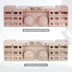 TWO STONES Wooden Hangboard Rock Climbing Pull Up Bar Designed Training for Climbing, Wooden Fingerboard Climbing Training Board for Building Core Strength and Endurance (CJ-HB2005) - Material